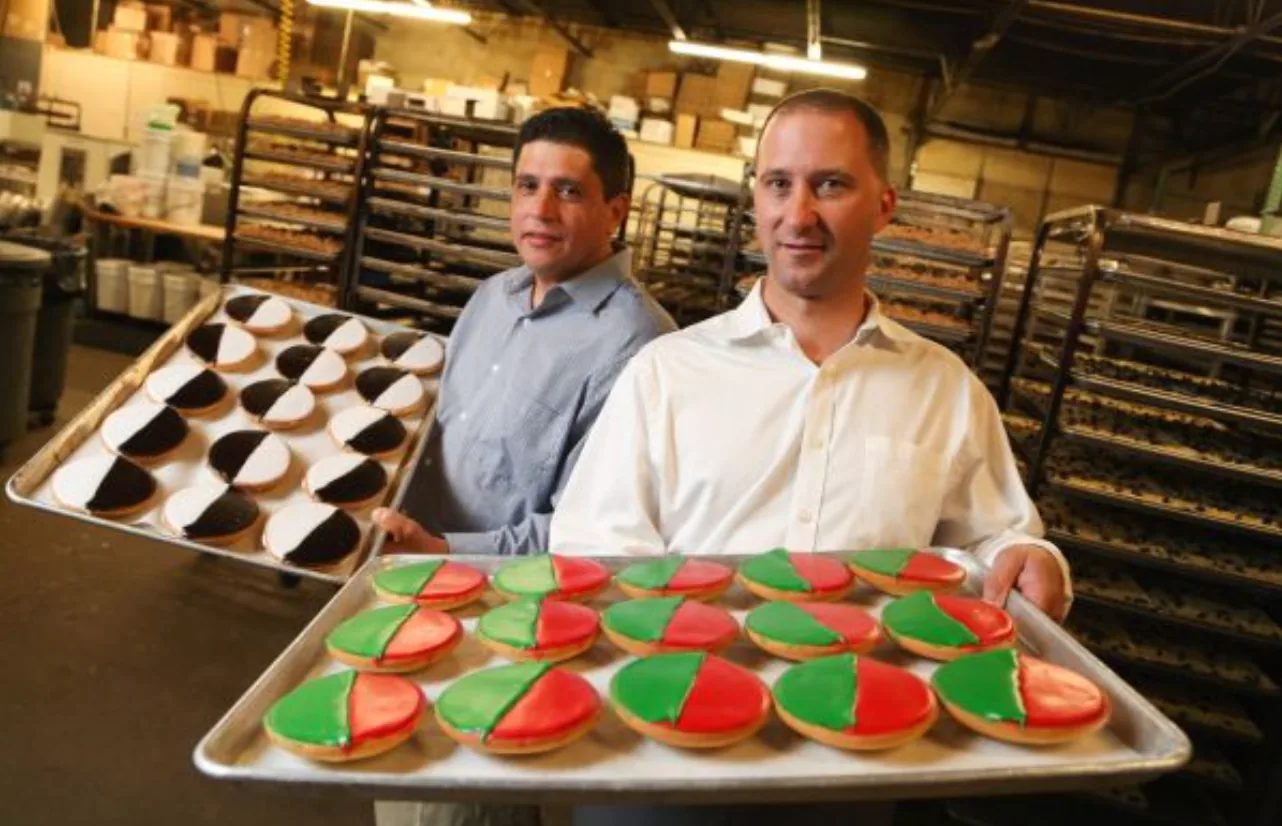 Harvest Bakery products laid out on the bakery floor