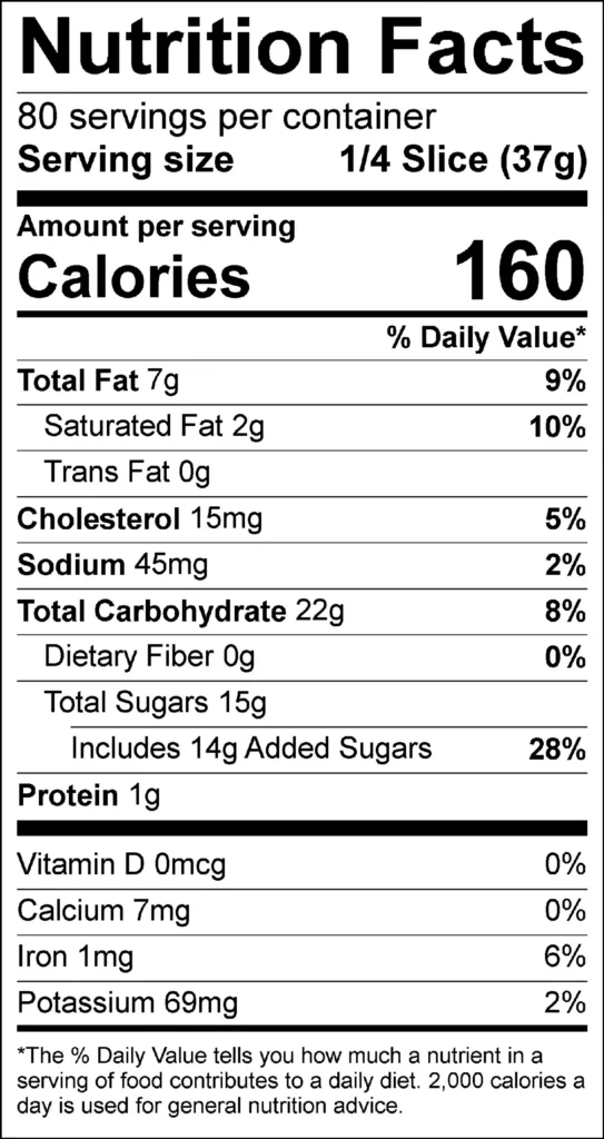 Truffle Brownie 6.5 lb — nutrition label